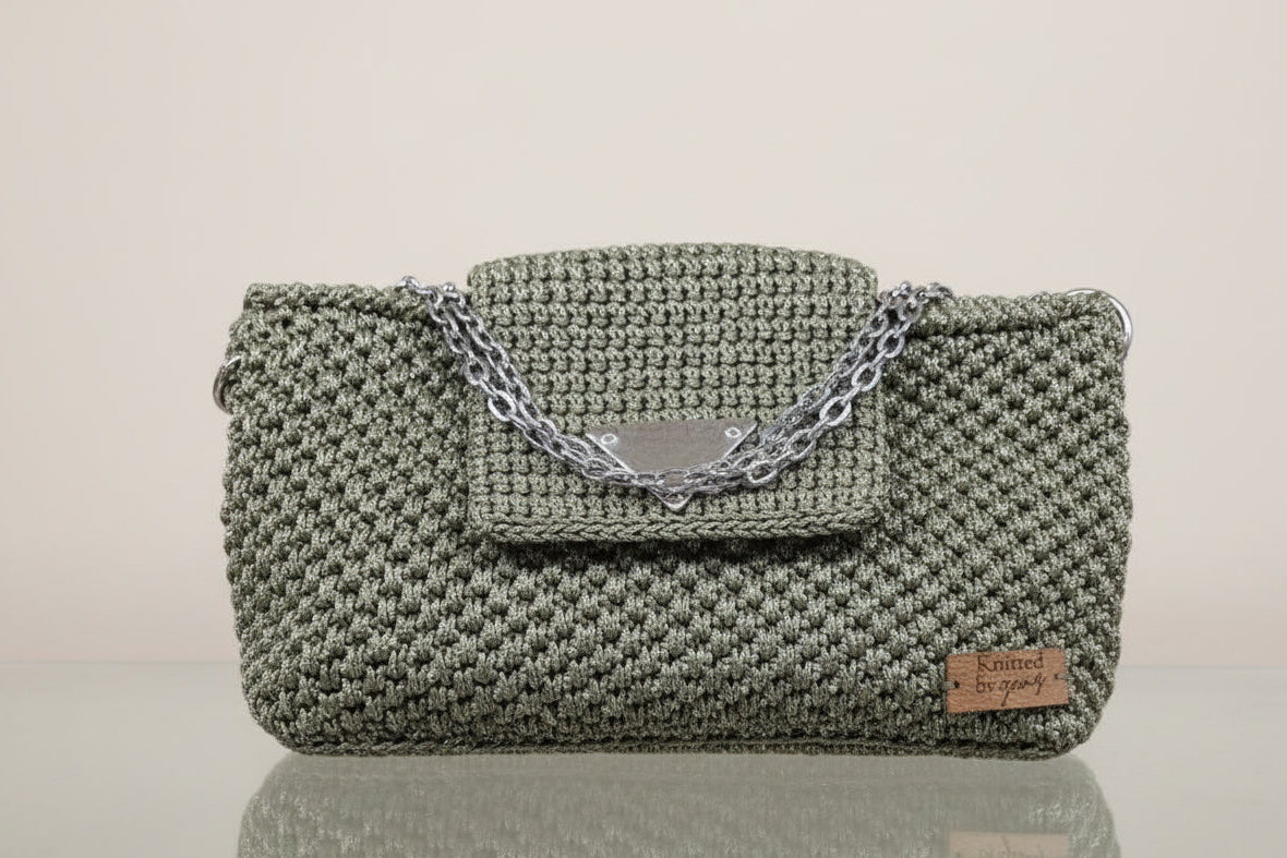 Olive Green Crochet Bag by Gemz n Stonez
