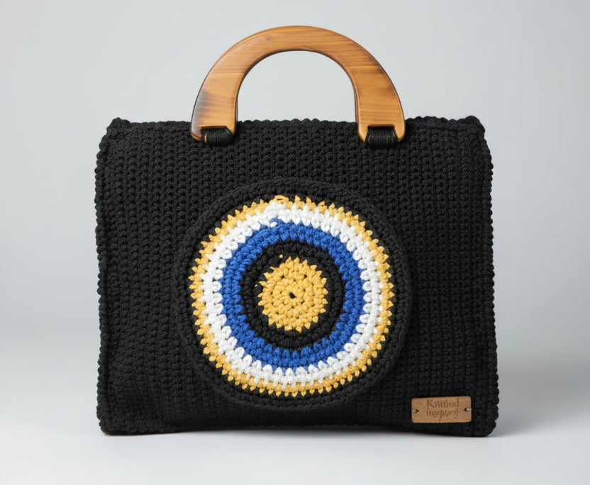 Black Crochet Bag by Gemz N Stonez