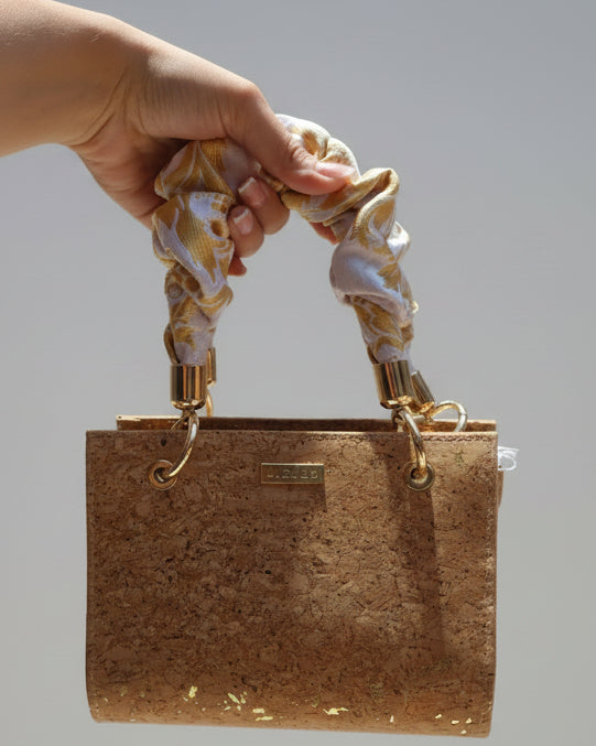 Miden Bag (White & Gold Handle)  by Alexico
