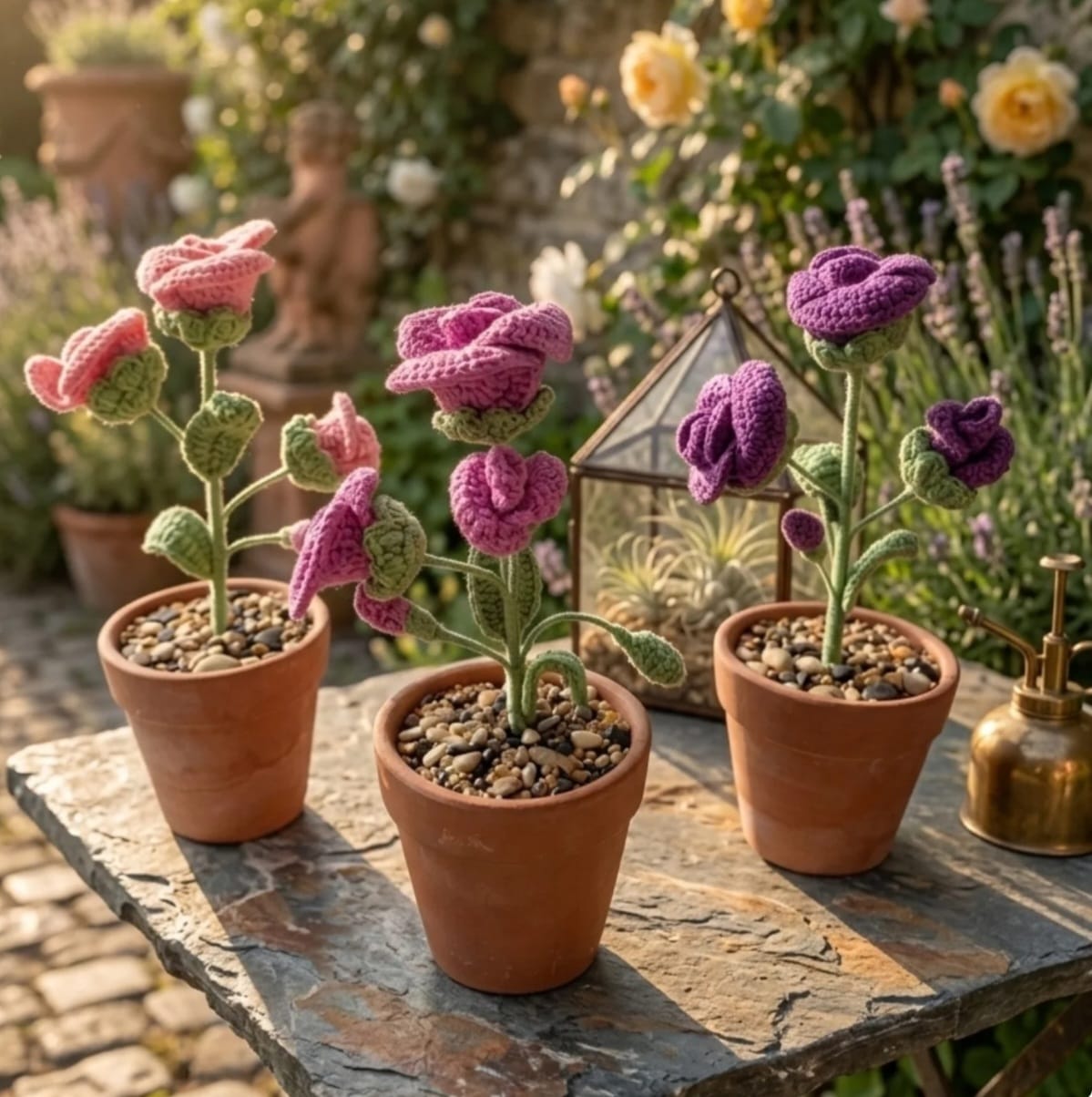 Crochet Flower Pots by Sasa Squared