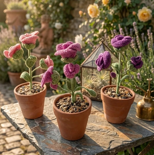 Crochet Flower Pots by Sasa Squared