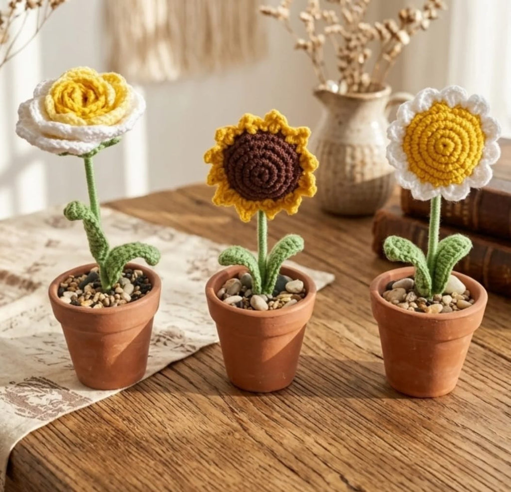 Crochet Flower Pots by Sasa Squared