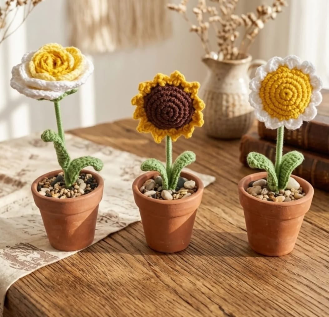 Crochet Flower Pots by Sasa Squared