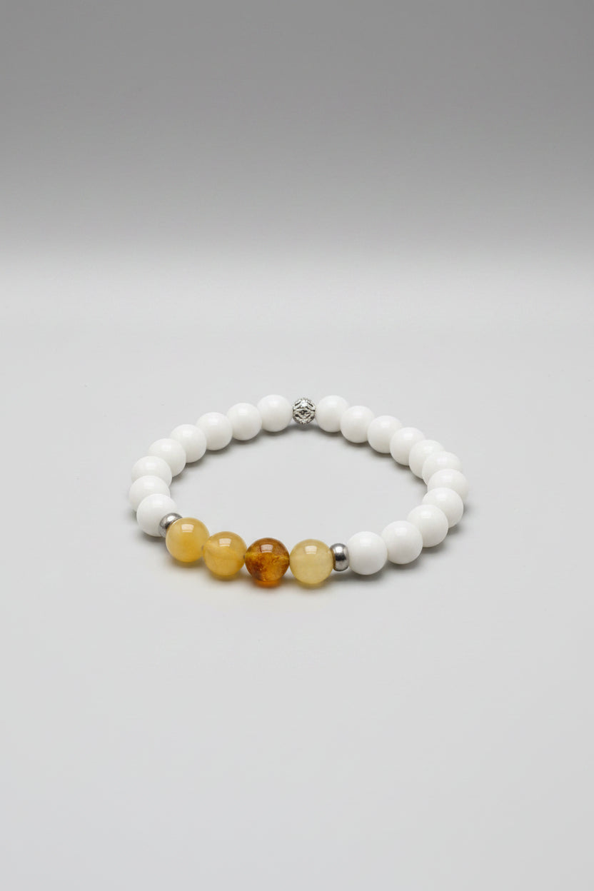 Handmade Yellow Calcite & Howlite Bracelet