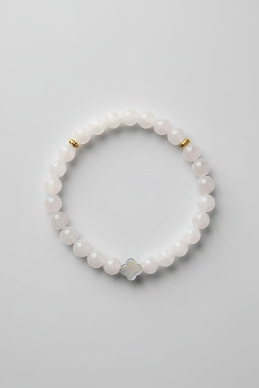 Handmade Rose Quartz & Abalone Shell Bracelet