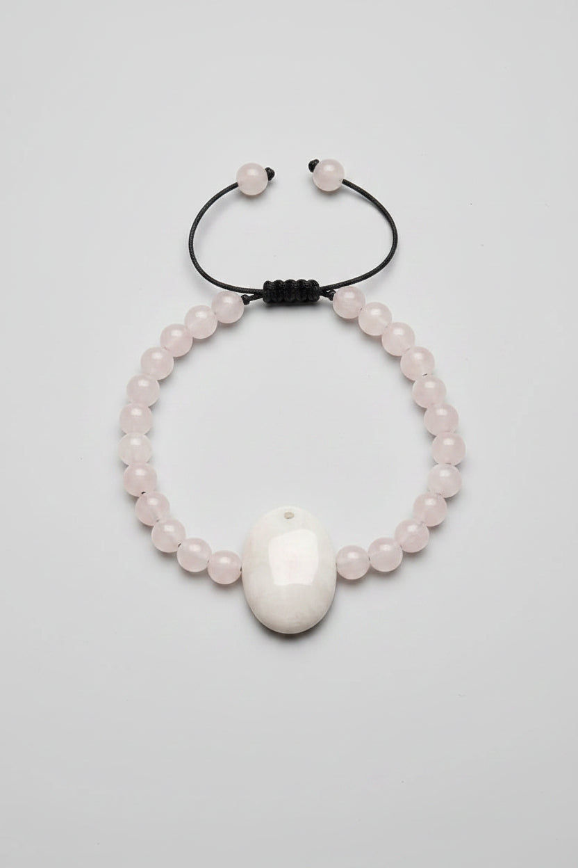 Handmade Rose Quartz & Moonstone Bracelet