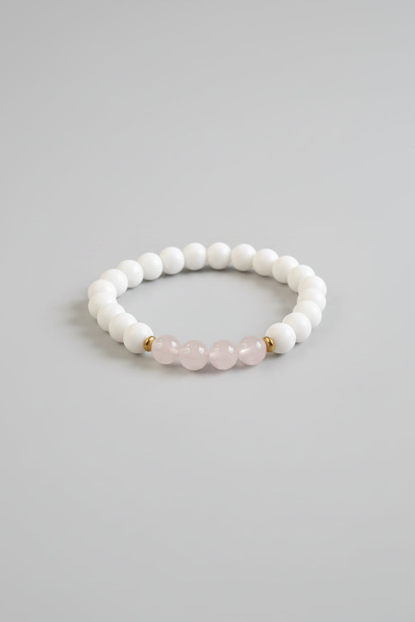 Handmade Howlite & Rose Quartz Bracelet