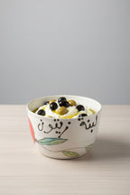 Hand-Painted 'Levantine Breakfast Essentials' Calligraphy Ceramic Bowl