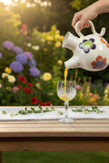 Hand-Painted Floral Ceramic Pitcher & Olive Oil Dispenser