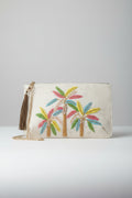 Handmade Tropical Palm Beaded Clutch