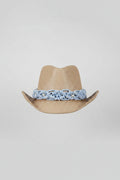 Handmade Coastal Straw Fedora – Powder Blue Macramé Band & Starfish Accents
