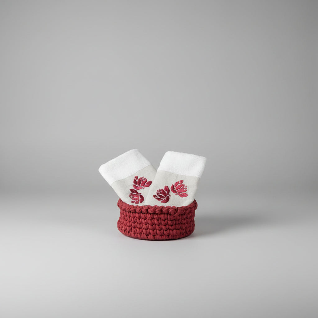 Mini floral flower towels (set of 6)by ebre w kheit