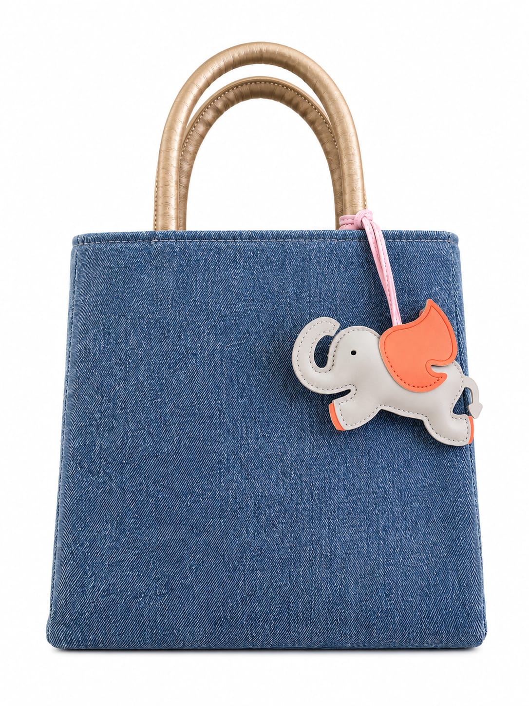 Blue Denim Tote Bag Whit Elephant Charm