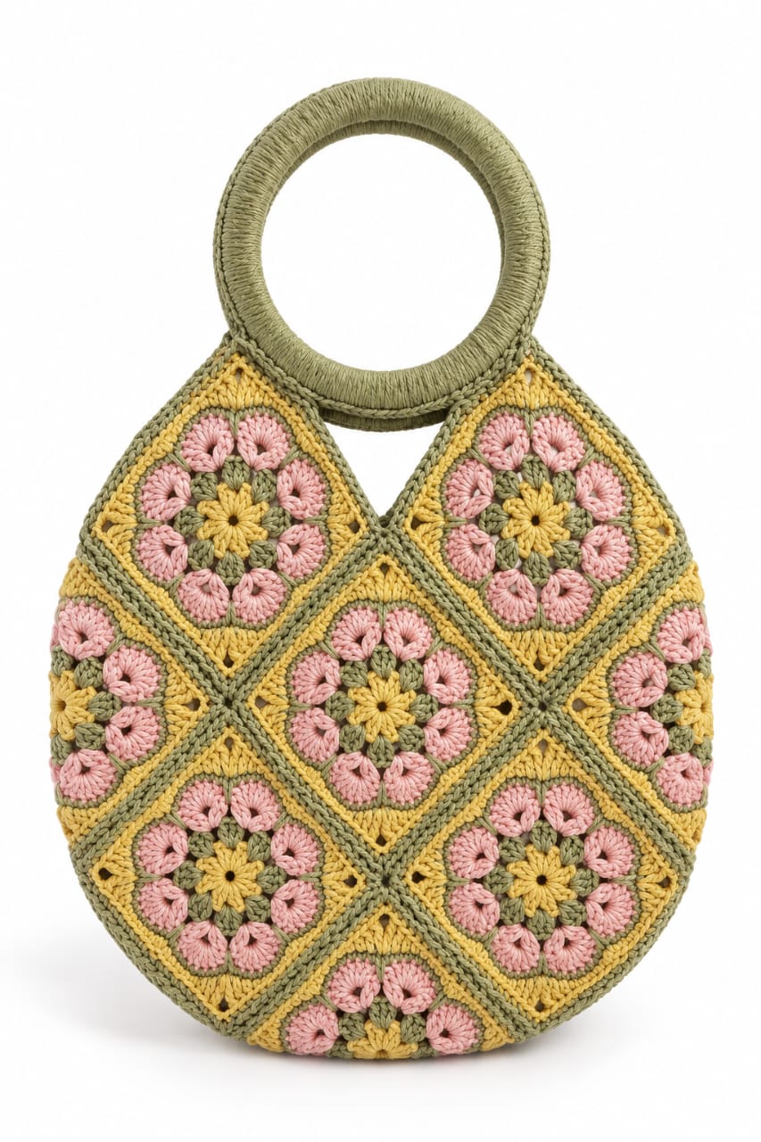 Handmade Floral Crochet Bag