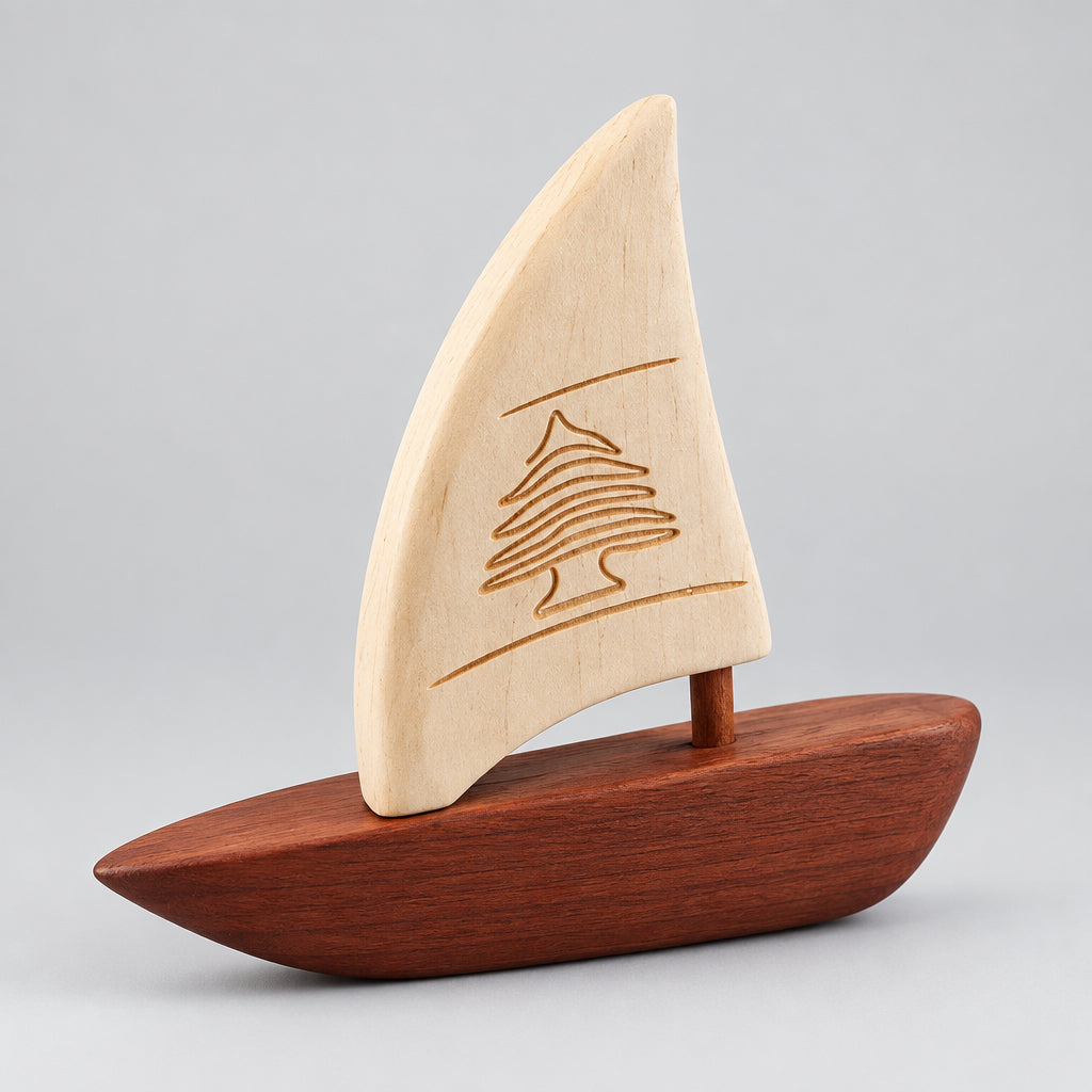 Handcrafted Lebanese Cedar Wood Piece – Arzé Boat