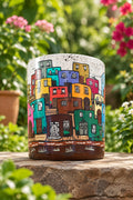 Hand-Painted Lebanese Village Flower Vase