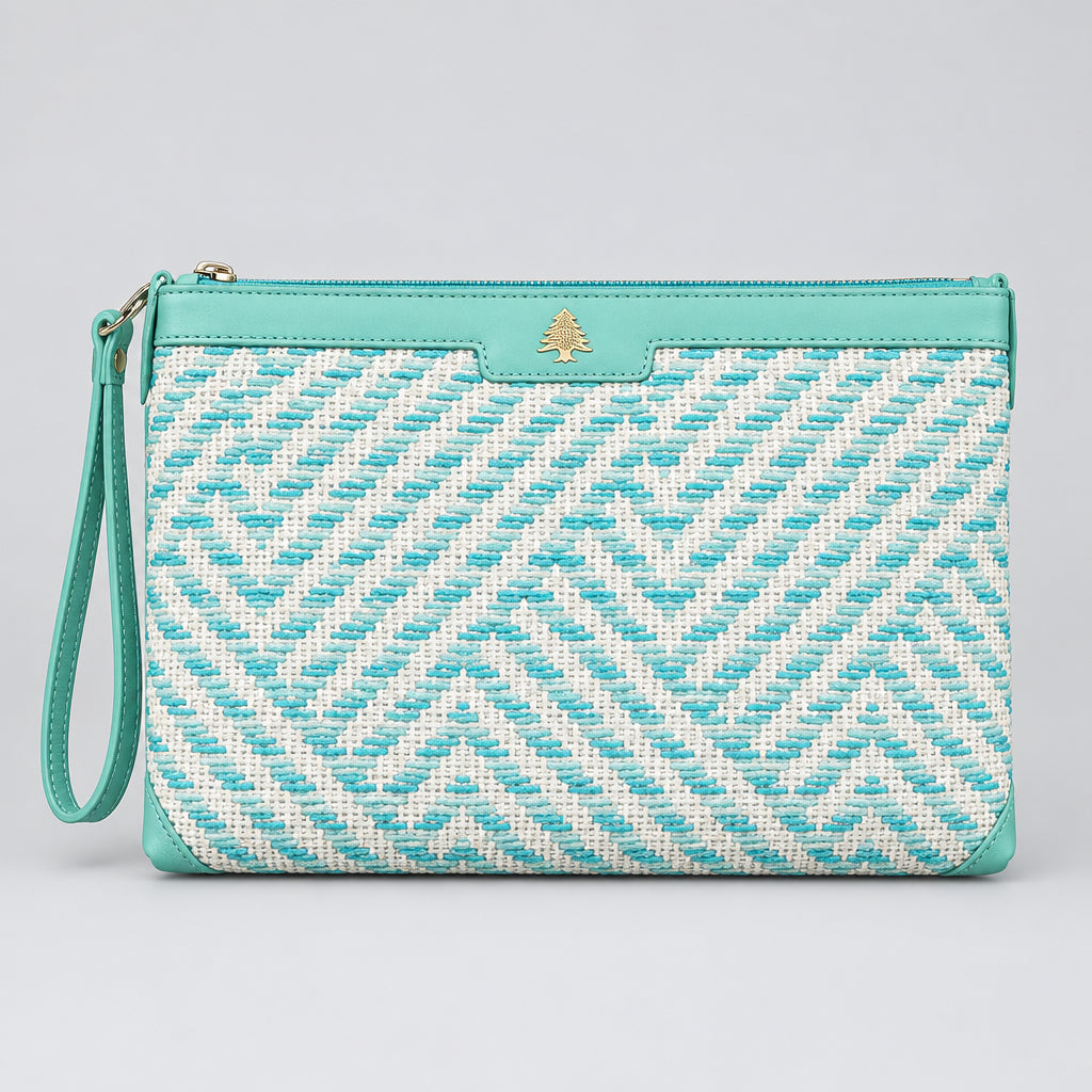 Turquoise with Arze Clutch Bag