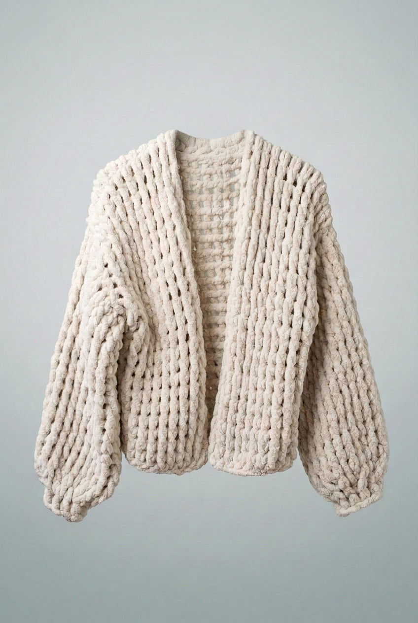 Handmade Chunky Knit Crop Cardigan