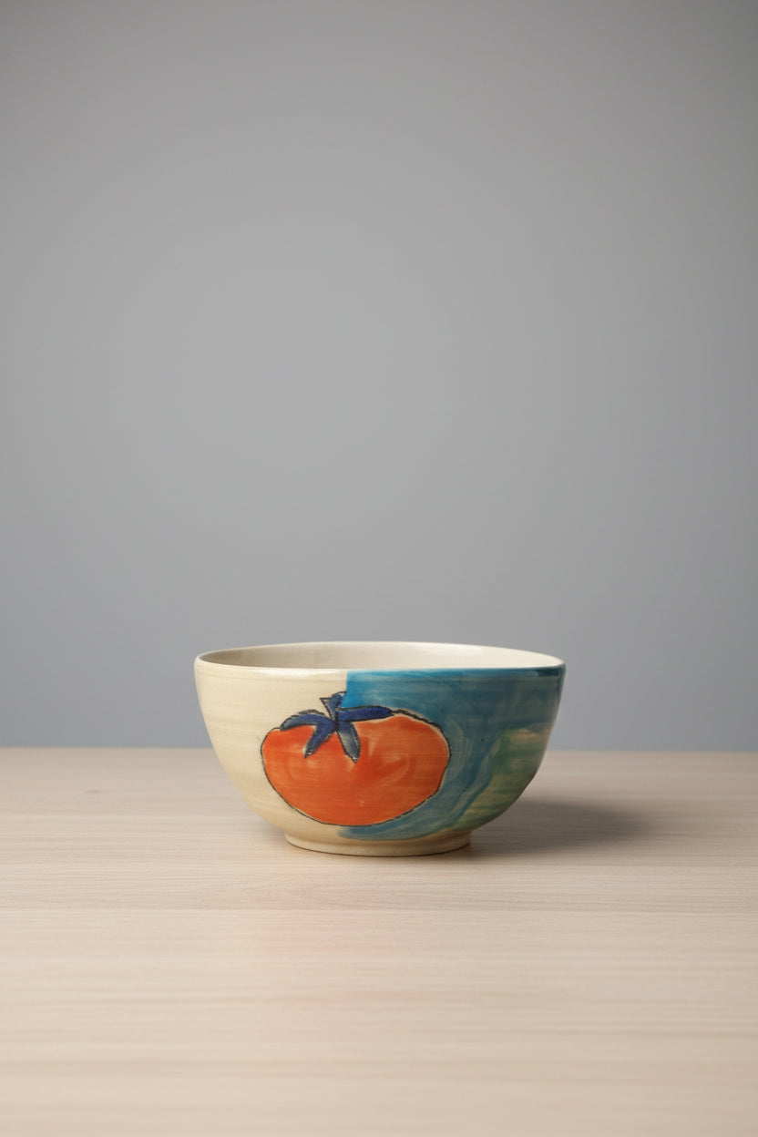 Hand-Painted 'Zaatar , Zeit' Inscribed Ceramic Dipping Bowl