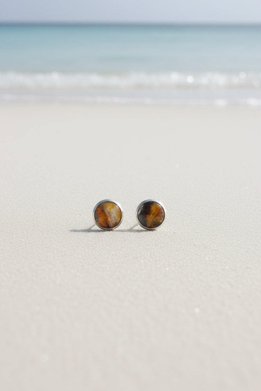 Red Sea Lionfish Fin Resin Stud Earrings