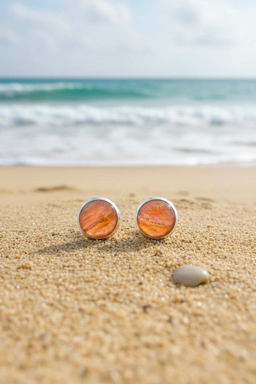 Red Sea Lionfish Fin Resin Stud Earrings