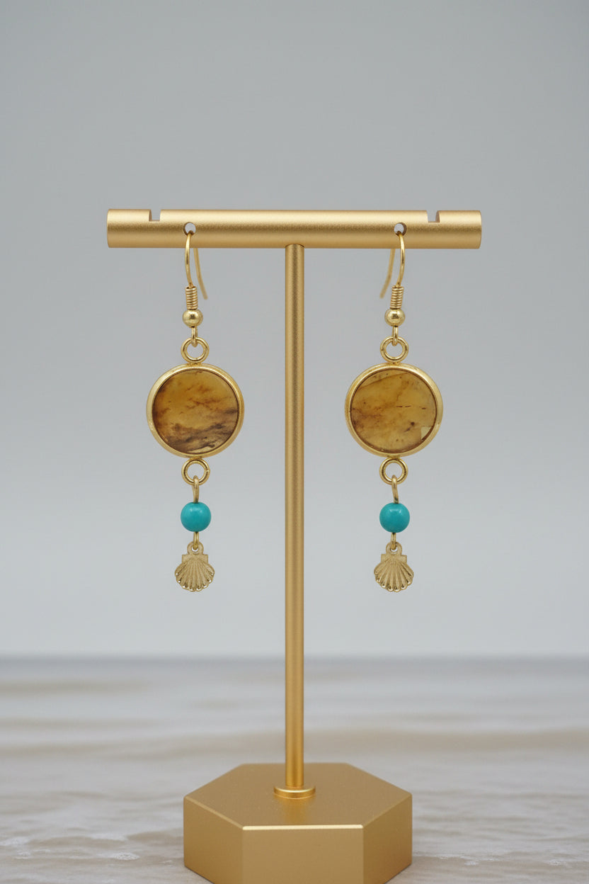 Round Lionfish Fin Earrings – Handmade Red Sea Collection