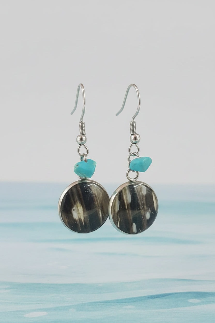 Round Lionfish Fin Earrings – Handmade Red Sea Collection