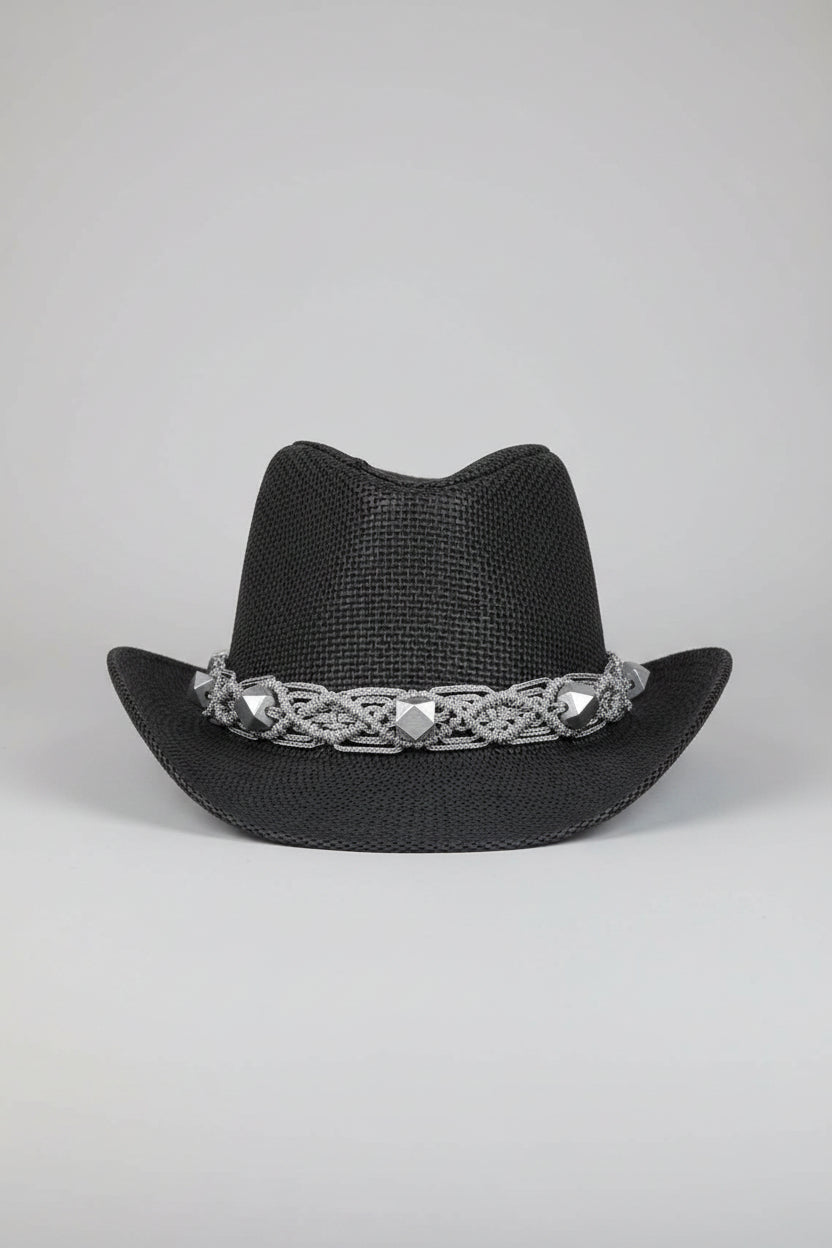 Handmade Macramé Beaded Straw Fedora Hat – Bohemian Summer Sun Hat