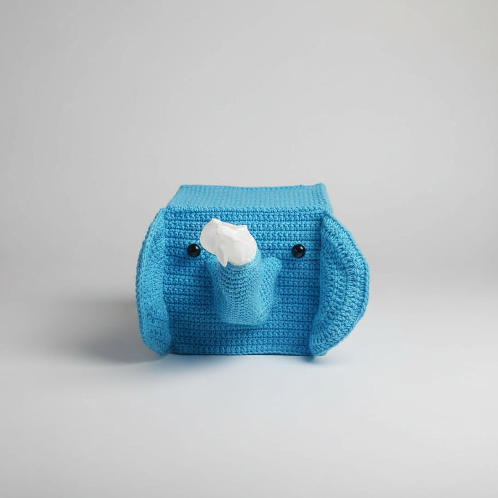 Handmade Crochet Elephant tissue box