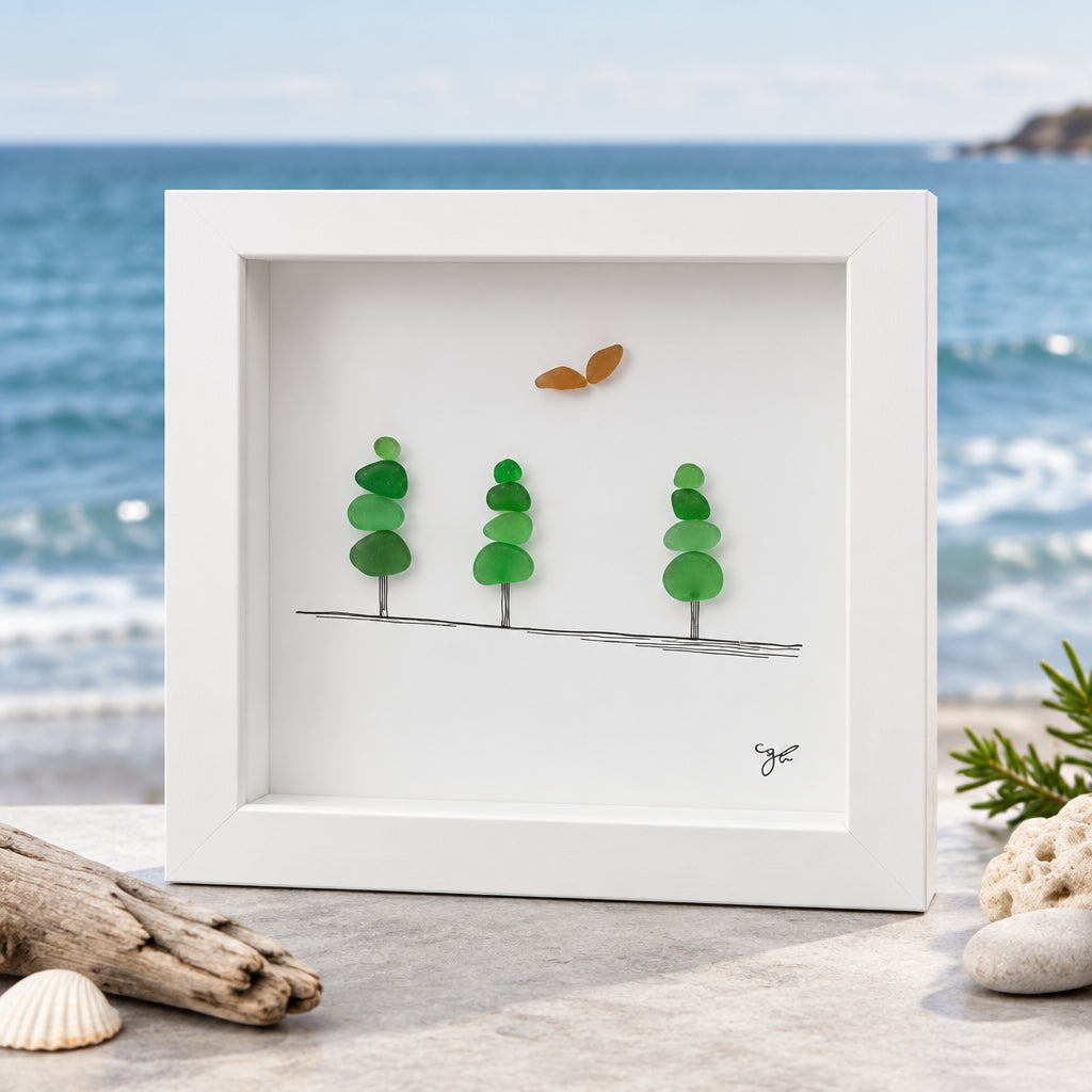 Handcrafted Lebanese Natural Pebble Art – Framed Nature Collection